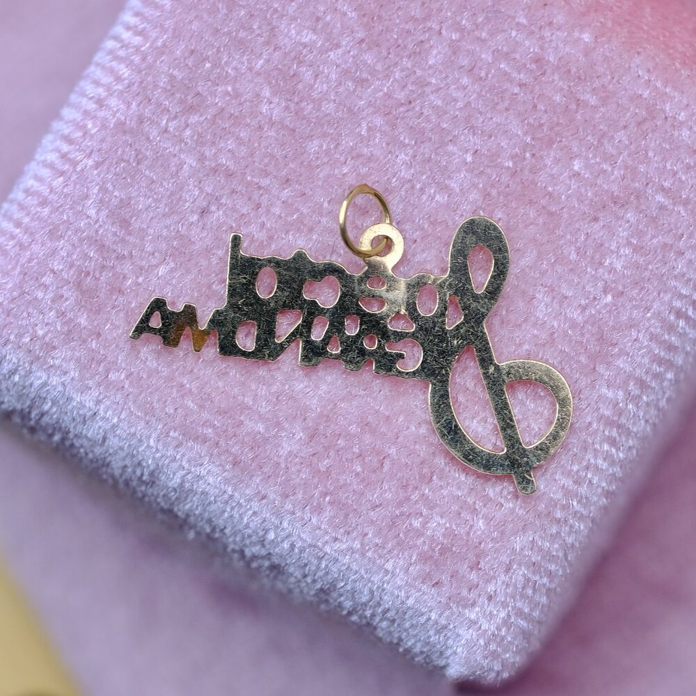 Cute Dainty "Special Grandma' Pendant / Charm 14K Real Gold - Picture 4 of 9